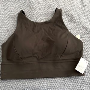 NWT Lululemon Stronger as one long line bra color black size 12